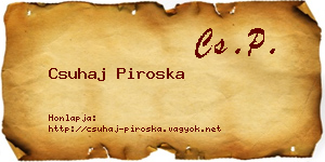 Csuhaj Piroska névjegykártya