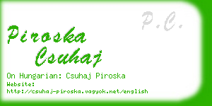 piroska csuhaj business card